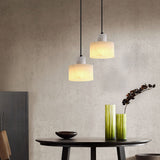 Modern Pendant Light  White Marble Shade Design - Detailed view