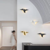 Modern Bird Wall Light  Geometric Metal Sconce - Detailed view