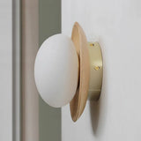 Modern Wall Light  Walnut Wood Base with Glass Globe - Product detail 19