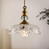 Crystal Glass Pendant Light  Vintage Fluted Shade Design - Product detail 12