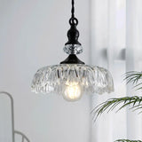 Crystal Glass Pendant Light  Vintage Fluted Shade Design - Product example