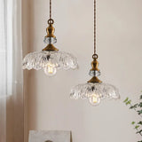 Crystal Glass Pendant Light  Vintage Fluted Shade Design - Product detail 4