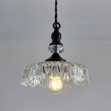 Crystal Glass Pendant Light  Vintage Fluted Shade Design - Product detail 13