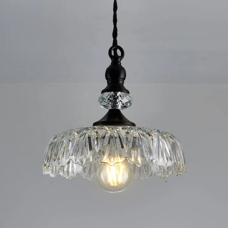 Crystal Glass Pendant Light  Vintage Fluted Shade Design - Product detail 13