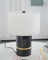 Modern Marble Table Lamp  Black Base Gold Accent - Product detail 8