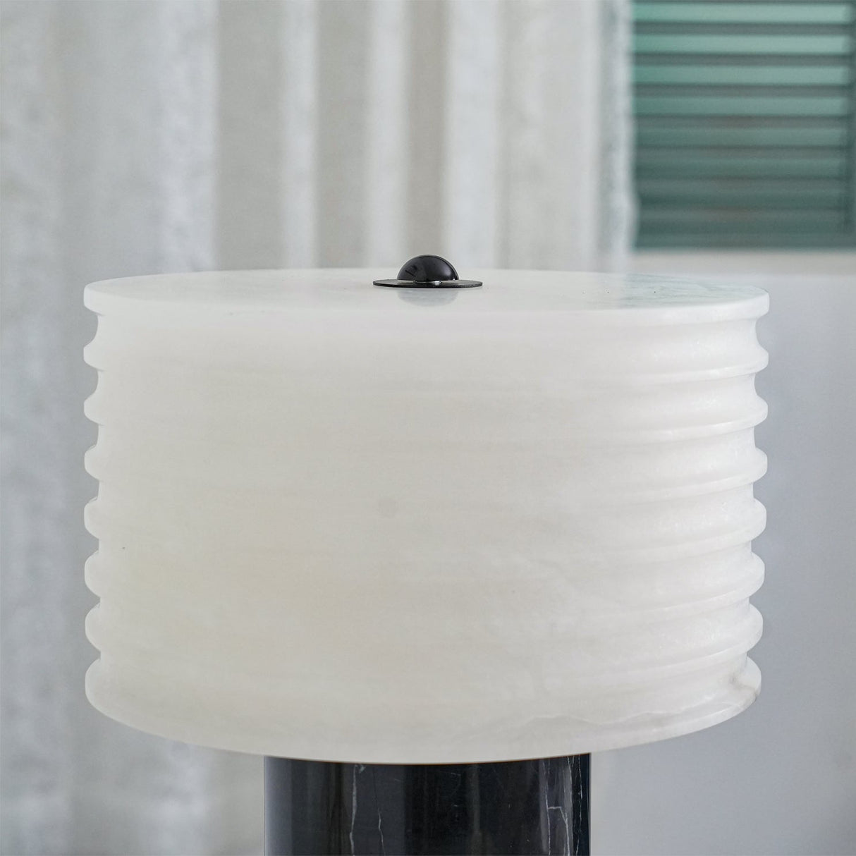 Modern Marble Table Lamp  Black Base Gold Accent - Product detail 7