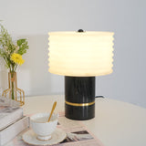 Modern Marble Table Lamp  Black Base Gold Accent - Product example
