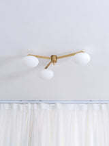 Modern Ceiling Light  Brass Arms White Glass Shades - Product detail 11