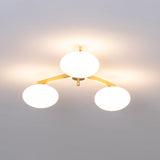 Modern Ceiling Light  Brass Arms White Glass Shades - Product detail 4