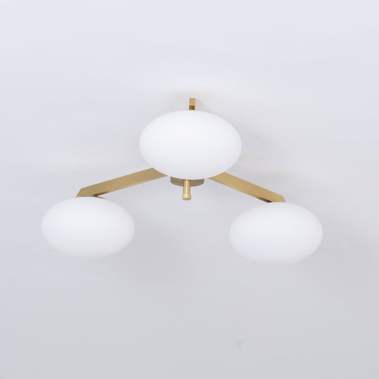 Modern Ceiling Light  Brass Arms White Glass Shades - Product detail 18