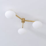 Modern Ceiling Light  Brass Arms White Glass Shades - Product detail 14