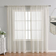 French Voile Curtains  Sheer Beige With Tassel Trim - Product detail 9
