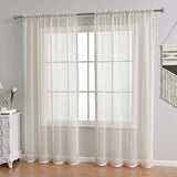 French Voile Curtains  Sheer Beige With Tassel Trim - Product detail 10