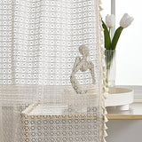 French Voile Curtains  Sheer Beige With Tassel Trim - Product detail 5