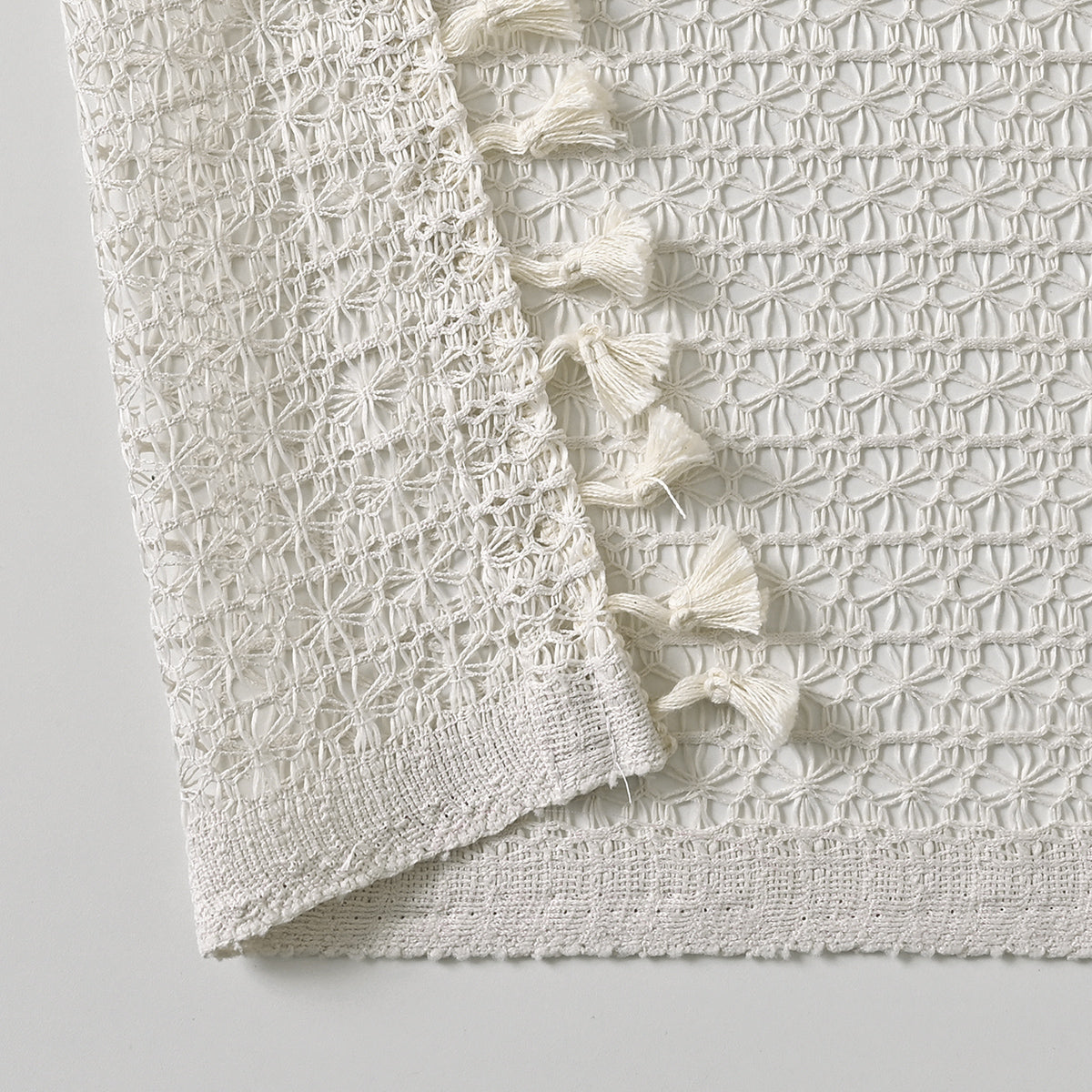 French Voile Curtains  Sheer Beige With Tassel Trim - Product detail 6