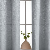 Textured Blackout Curtains  Embossed Swirl Pattern Grey - Product detail 6