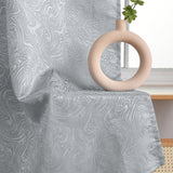 Textured Blackout Curtains  Embossed Swirl Pattern Grey - Detailed view