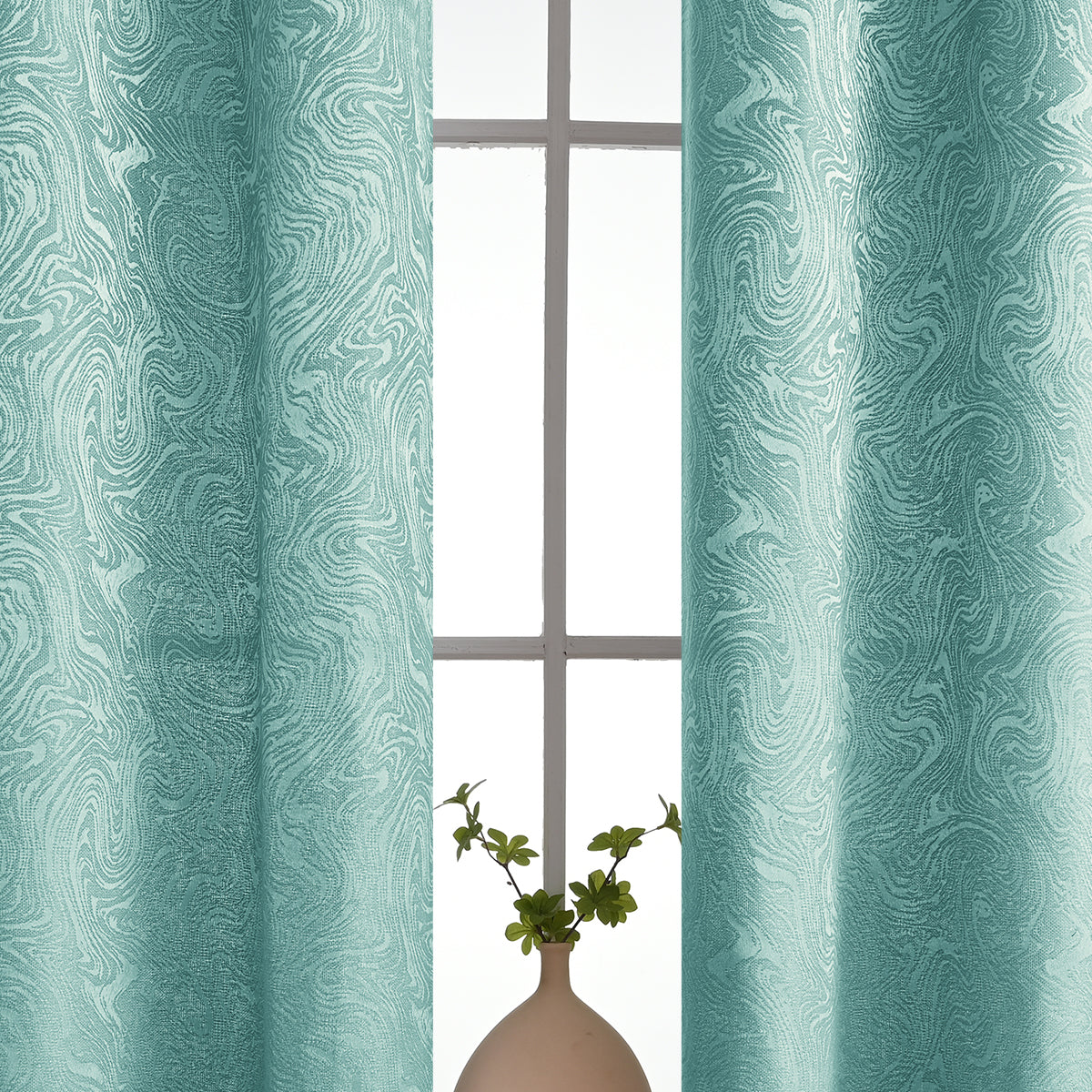 Textured Blackout Curtains  Embossed Swirl Pattern Grey - Product detail 7