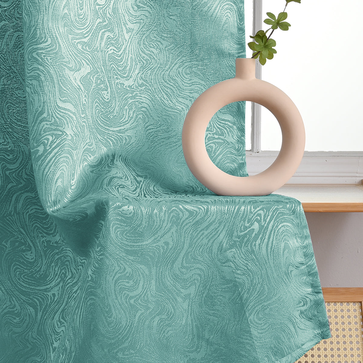 Textured Blackout Curtains  Embossed Swirl Pattern Grey - Product example
