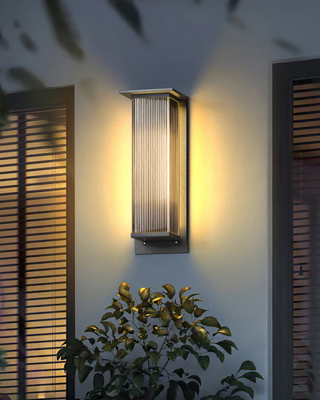 Modern LED Wall Light  Ribbed Glass Outdoor Sconce - Product detail 14