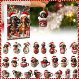 Dachshund Christmas Advent Calendar  24-Day Holiday Countdown with Ornament Display - Detailed view