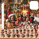 Dachshund Christmas Advent Calendar  24-Day Holiday Countdown with Ornament Display - Product example