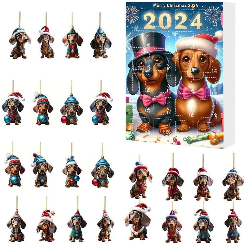 Dachshund Christmas Advent Calendar  24 Day Holiday Countdown with Festive Dog Ornaments - Product detail 15