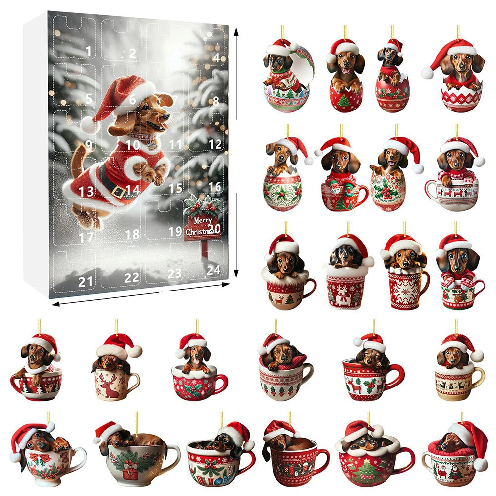 Dachshund Christmas Advent Calendar  24 Day Holiday Countdown with Festive Dog Ornaments - Product detail 16