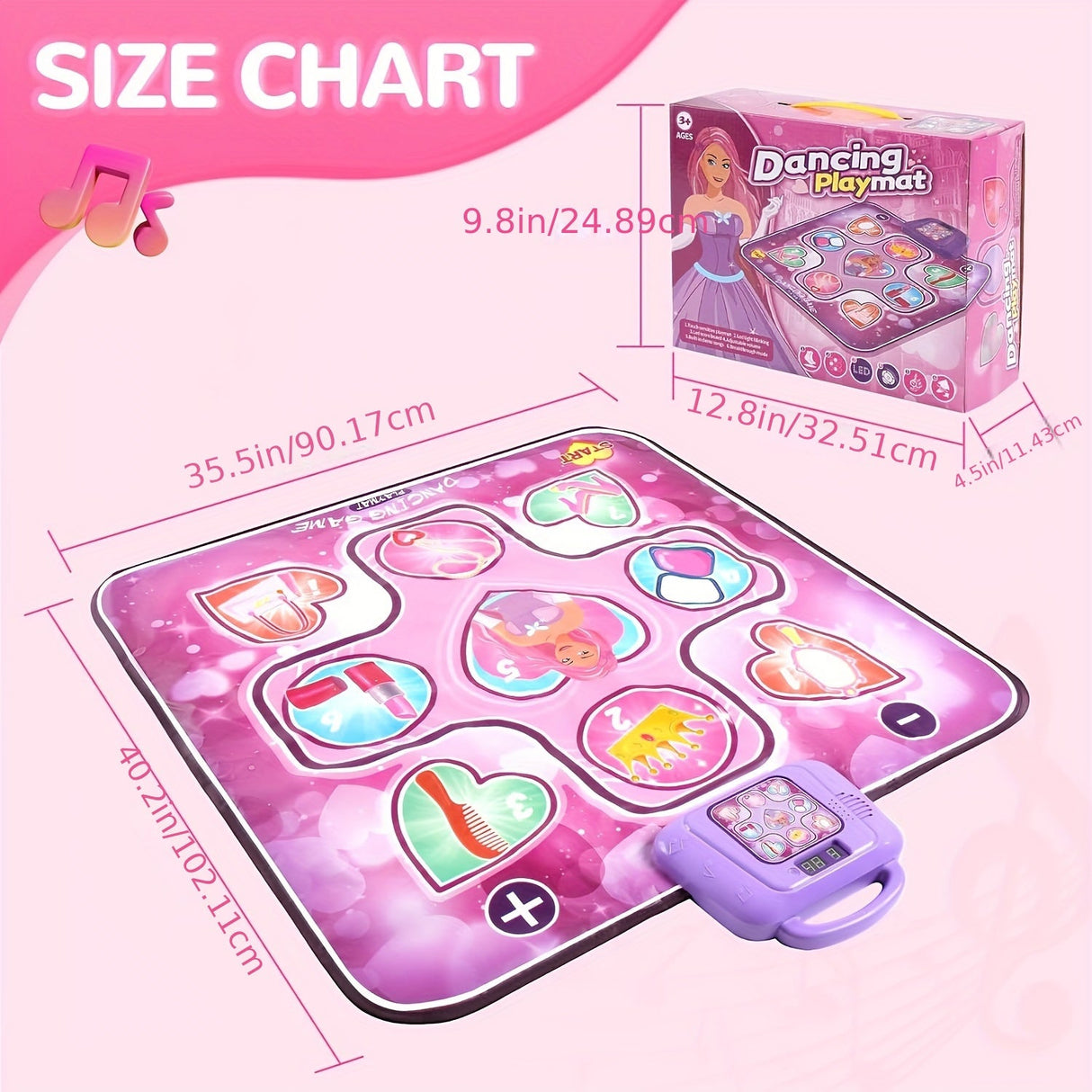 Interactive Dance Mat for Girls  Pink Musical Play Mat with Scoring Function - Product example