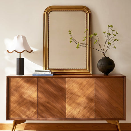 Vintage Table Lamp  Scalloped Shade With Wooden Base - Product detail 10