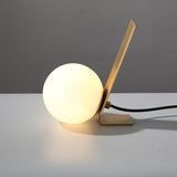 Modern Table Lamp  Brass Frame Glass Globe Design - Detailed view
