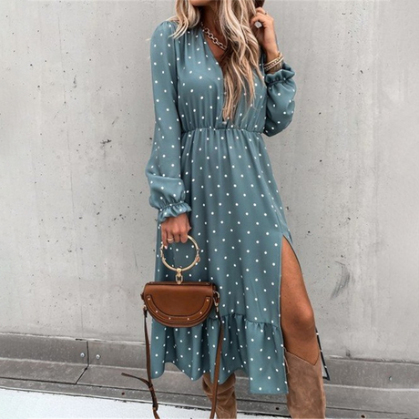 Floral Summer Maxi Dress  V-Neck Split Design - Product detail 8