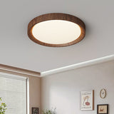 Modern Wood Ceiling Light  Round LED Panel with Oak Frame - Product example