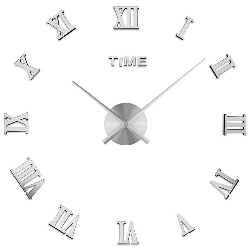Modern Wall Clock  Roman Numeral Silver Mirror Design - Product detail 4