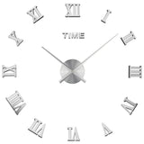 Modern Wall Clock  Roman Numeral Silver Mirror Design - Product detail 4