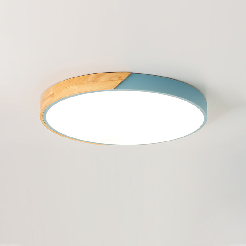 Modern Ceiling Light  Grey Metal Wood Accent - Product detail 11