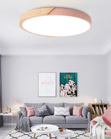 Modern Ceiling Light  Grey Metal Wood Accent - Product example