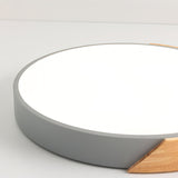 Modern Ceiling Light  Grey Metal Wood Accent - Product detail 4
