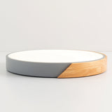 Modern Ceiling Light  Grey Metal Wood Accent - Detailed view