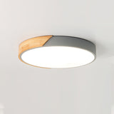 Modern Ceiling Light  Grey Metal Wood Accent - Product detail 9