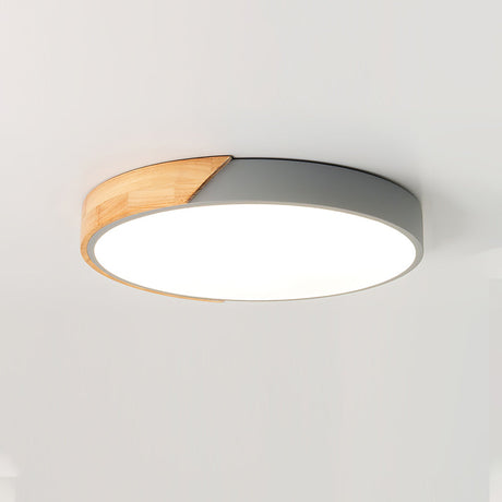 Modern Ceiling Light  Grey Metal Wood Accent - Product detail 9