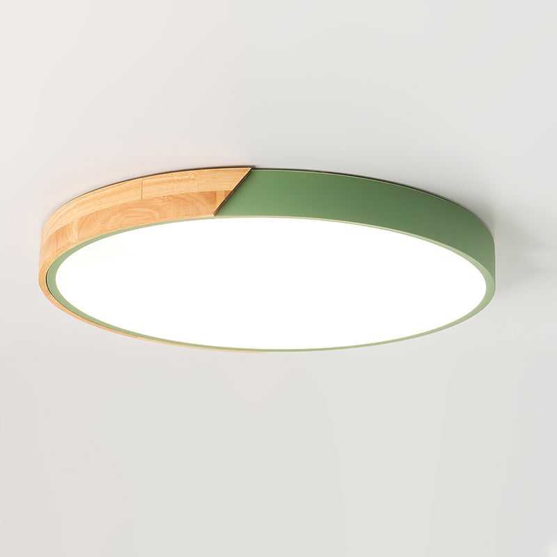 Modern Ceiling Light  Grey Metal Wood Accent - Product detail 15