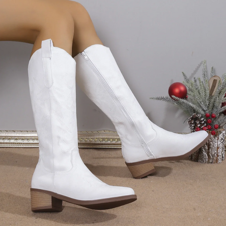 Western Denim Boots  Classic Embroidered Cowgirl Design - Product detail 4