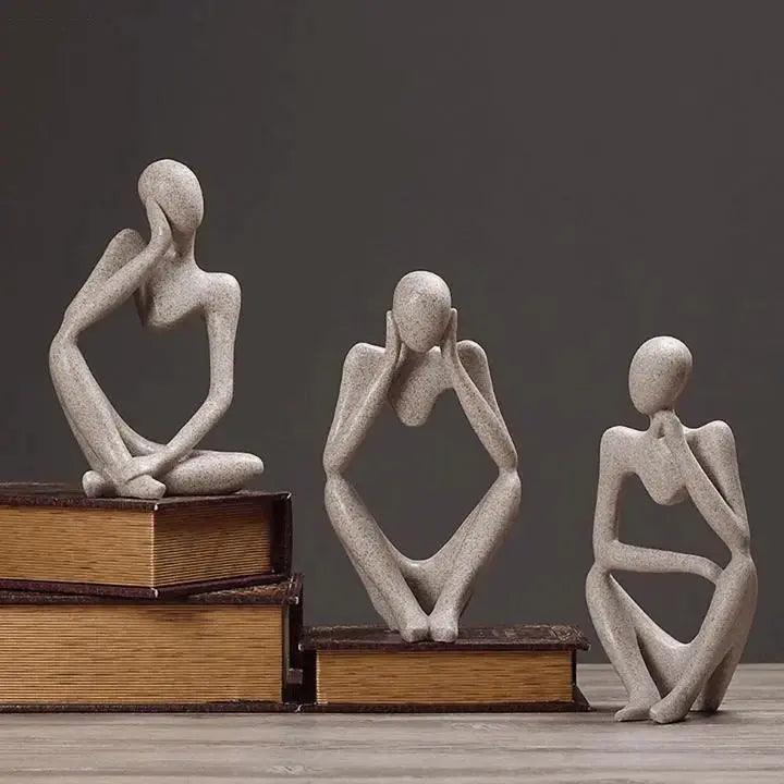 Abstract Thinker Sculpture  Minimalist Resin Art Decor - Product detail 5