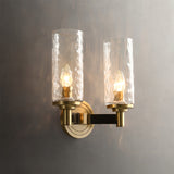 Modern Glass Wall Light  Textured Crystal Shade with Brass Finish - Product detail 5