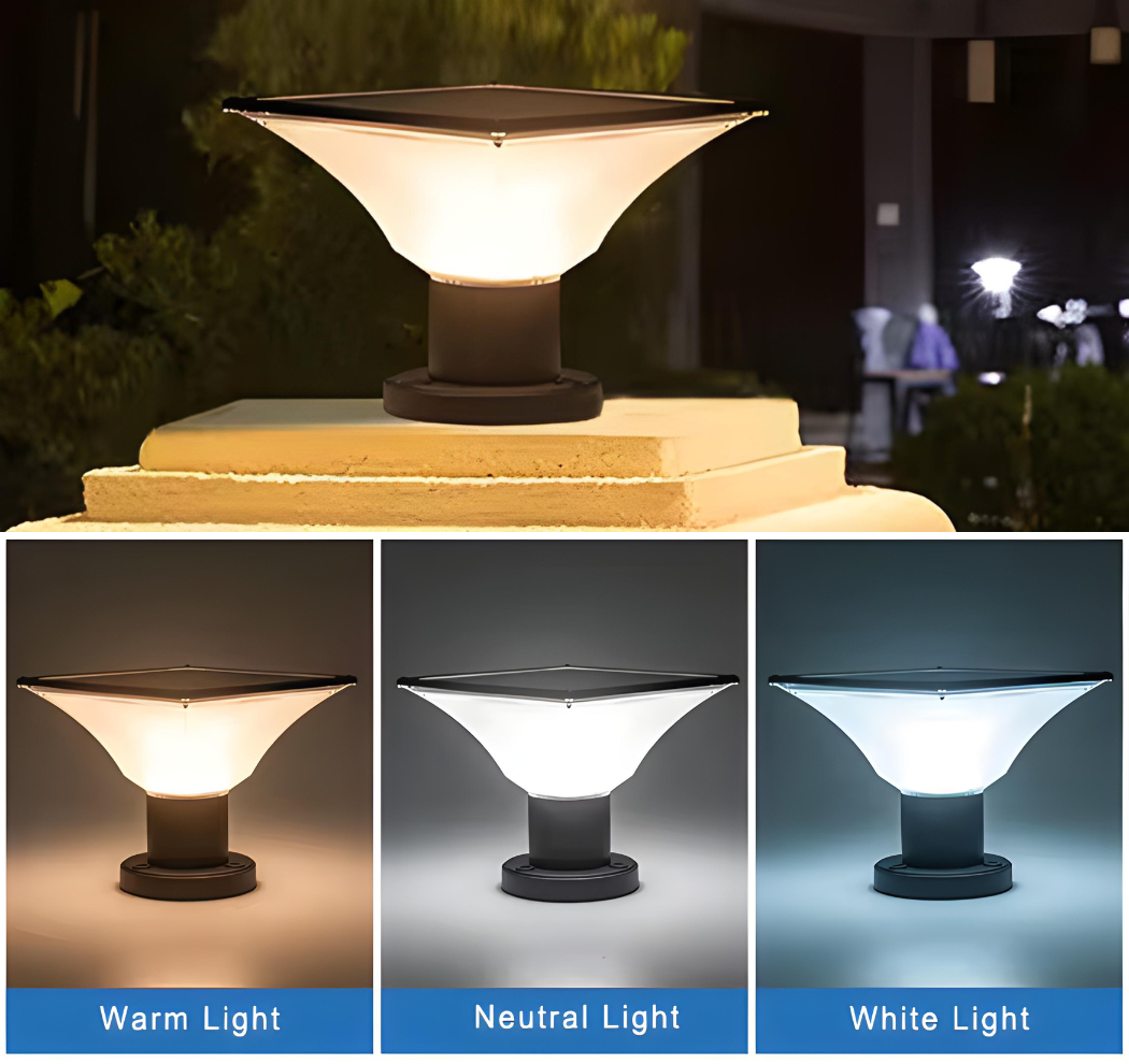 Solar Pillar Light  Modern Aluminum Post Light With 3-Color LED - Product detail 4
