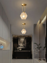 Art Deco Ceiling Light  Diamond-Cut Glass  Brass Design - Product detail 6