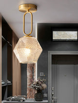 Art Deco Ceiling Light  Diamond-Cut Glass  Brass Design - Product detail 7