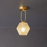 Art Deco Ceiling Light  Diamond-Cut Glass  Brass Design - Product detail 18