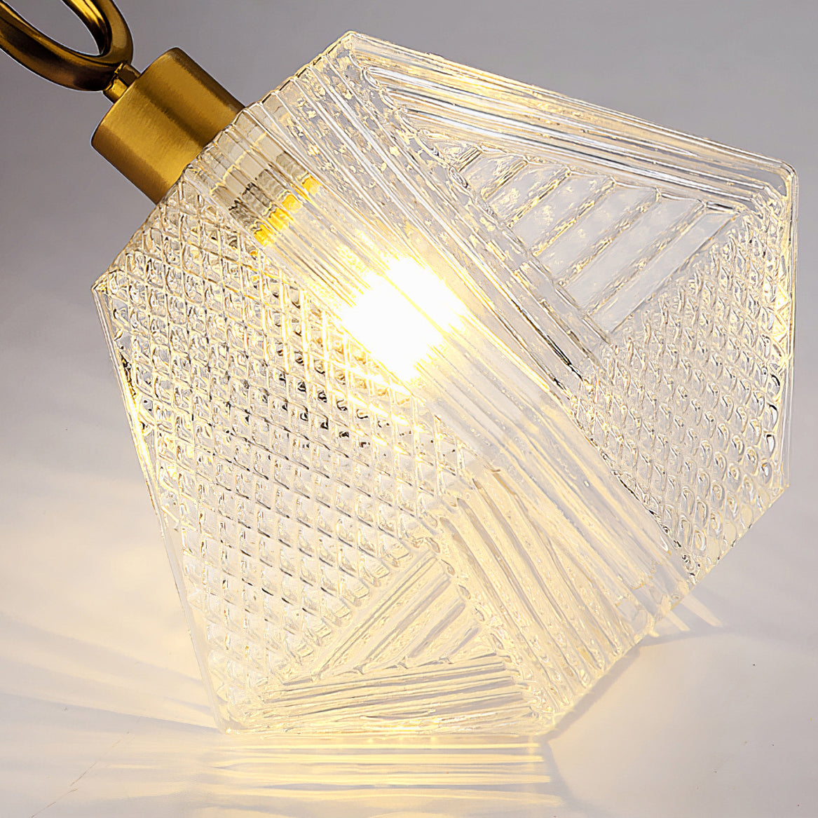 Art Deco Ceiling Light  Diamond-Cut Glass  Brass Design - Product detail 14
